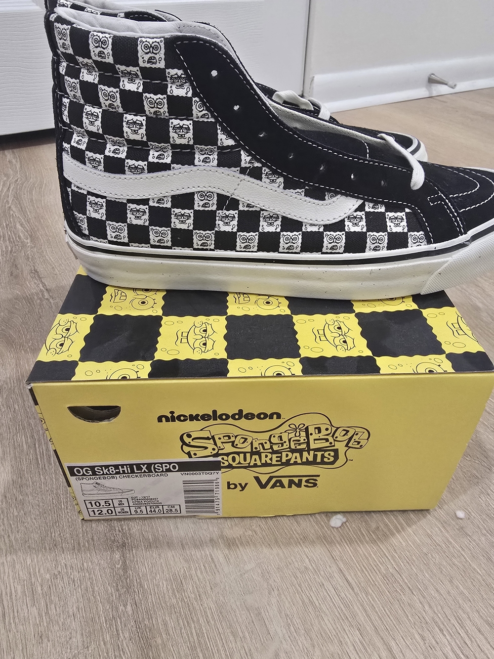 Vans x SpongeBob SquarePants black & white checkered Sk8-HIs